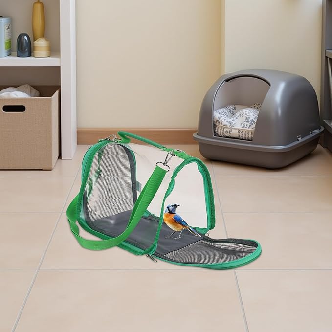 GALPADA Portable Parrot Carrier Bird Travel Cage Small Green Handheld Transport Bag for Outdoor Use Suitable for Parakeets Cockatiels and Small Birds