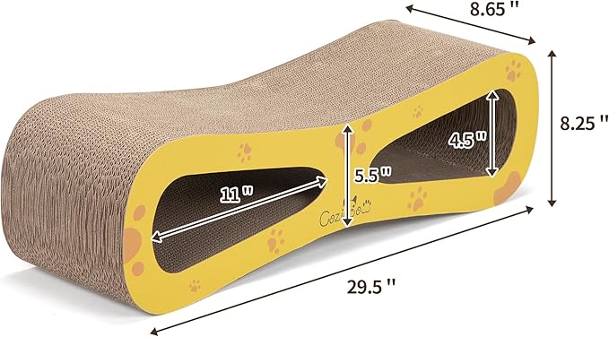 Portable Durable 29.5Inch Cat Scratcher Toys, Cat Scratch Lounge Made from Corrugated Cardboard Cat Scratchers House for Indoor Cats and Kittens, Cat Scratch Bed (Figure of Eight Colorful)