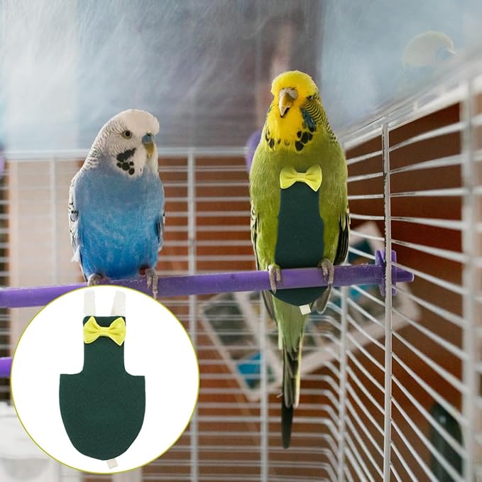 BESPORTBLE Parrot Diaper Clothes for Small Birds Adjustable Cotton Flying Suit with Open Tail Design for Cockatiels and Parrots - Washable Bird Apparel