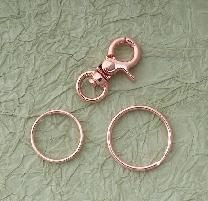 5 Pcs Dog Tag Clips with 5 Pcs 3/4 Inch 1 Inch Keychain Metal Rings for Pet Kitten Cat Collars ID Holder