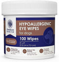 AKC Pet Eye Wipes for Dogs & Cats – Tear Stain Remover & Eye Discharge Cleaner – Hypoallergenic Grooming Wipes, 100 Count (Coconut Scent)