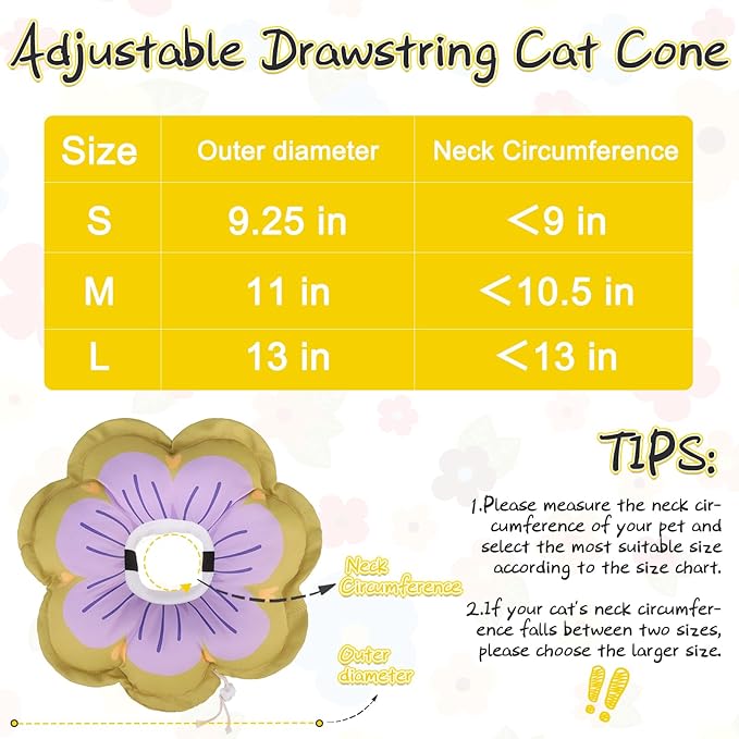 EXPAWLORER Cat Cone Collar Soft, Cat E Collar Recovery After Surgery to Stop Licking, Adjustable Waterproof Cute Neck Elizabethan Pet Kitten Puppy Donut Pillow for Cats Puppy Wound Healing, Greens