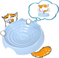 Whisker-Friendly Cat Food Bowl, Melamine Shallow & Wide Cat Bowl for Indoor Cats,Relieves Whisker Fatigue,Non-Slip Cat Dish for Wet and Dry Food (Blue, 6.3")