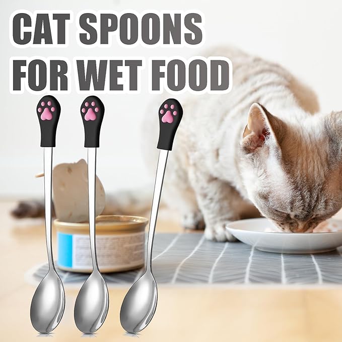 5 Pcs Pet Food Can Supplies Set - Dog and Cat Food Lid, Can Opener, Spoons for Wet Food (Gray Black)