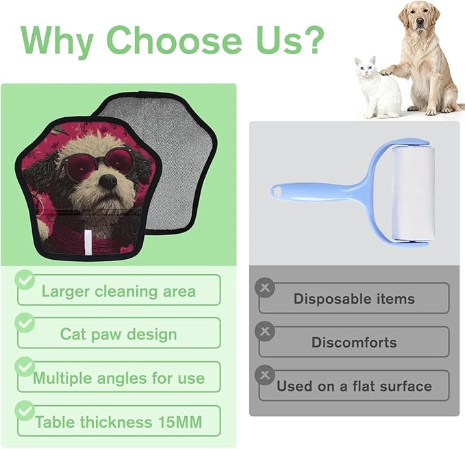 Cool Dog Pet Hair Removal Glove for Dogs & Cats,2 PCS Newly Upgraded Reusable Electrostatic Pet Hair Gloves,Dog Hair Remover Tool for Clothing,Couch,Carpet,Car Seat