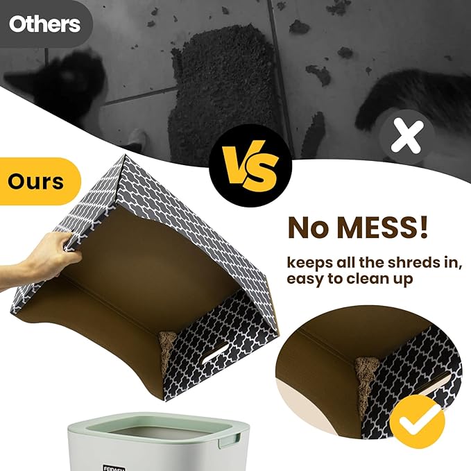 [Ultra-Large] Cardboard Cat Scratcher Box, Heavy Duty Cat Scratcher Bed with Double-Sided Scratch Pad, Sturdy and Refillable, Ideal for Scratching and Sleeping, Premium House for Indoor Cats