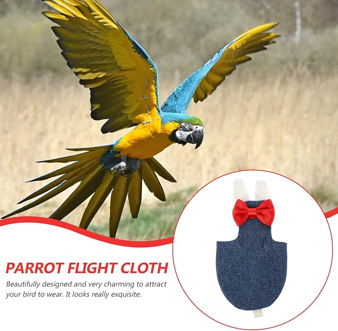 Ipetboom Parrot Bird Diapers Washable Flight Suit for Cockatiel Parakeet Small Bird Diaper Clothing Adjustable Straps for Home Outdoor Training