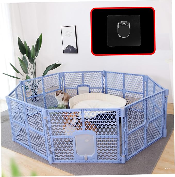 8pcs Simple Pet Cage Fixator Self-Adhesive Pet Fence Holder and Easy to Use Cage Fixing Tool Reinforces Dog Fence Stability Design