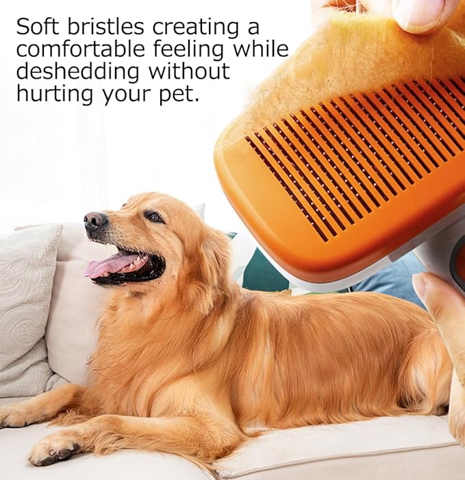 Self Cleaning Slicker Brush for Dogs Cats Deshedding Grooming Tool, Skin Friendly, Remove Loose fur Petfor Shedding Hair, Glides Naturally without Pulling
