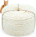 Sisal Rope for Cat Scratcher, Cymuber 6mm Cat Sisal Rope for Replace Scratching Post and Scratcher Repair, DIY Hemp Twine for Tree Tower Carpet Mat Kicker House Pet Toy and Crafts(164-Feet/50M)