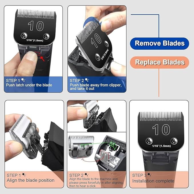 2PCS 5FC Blades Dog Grooming Blades Compatible with Andis Dog Clippers Blades,Dog Clipper Blades Compatible with Oster A5,Wahl km10 Dog Clippers,Stainless-Steel Blade Sharp