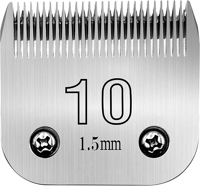 10# Clipper Blades Pet Grooming Clipper Replacement Blades - 1/16"(1.5mm) Cut Length, Compatible with Andis, Oster A5, Wahl KM-10 Series Clippers, Made of Carbon Steel Blade & Stainless Steel Blade