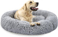 Calming Dog Bed for Big Dogs, 39'' Round Anti-Anxiety Warm Fluffy Plush Faux Fur Bed, Soft Anti-Slip Donut Washable Big Pet Bed, Cozy Big Dogs Bed, Fits up to 100 lbs Pets