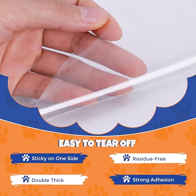 NAVZA® Cat Scratch Furniture Protector, 12 Pcs Couch Protector from Cat Claws Single Side Sticky Sheets, Easy Apply, Anti Scratch Furniture Protector for Sofa Corners, Walls, Doors with 50 Twist Pins