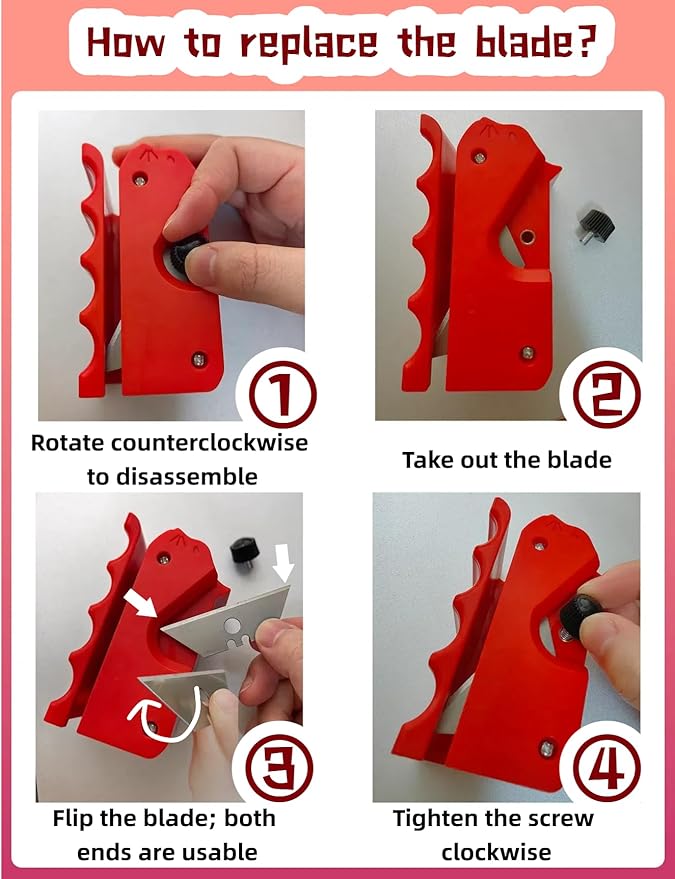 Cardboard Cutter for Cat Scratchers,Includes 10 Blades,3m nylon reusable strap,Non 3D Printed,DIY Cat Scratchers Cardboard Strip Tool,,Cardboard Cutting Machine for Cat Lovers (Red, Non-3D Printed)