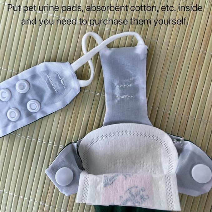 PARREN Bird Clothes Parrot diapers bird flight suits, reusable waterproof diapers pet bird supplies (XL), Green