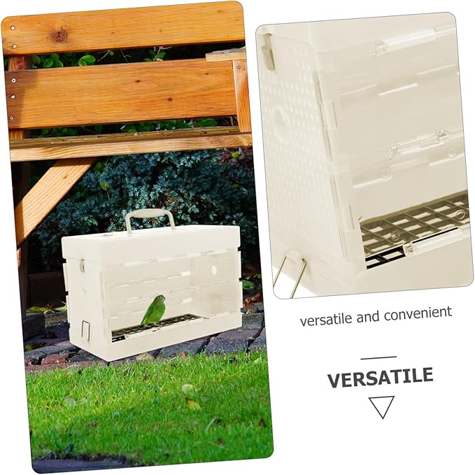 POPETPOP Portable Bird Carrier Cage Travel Parrot Cage with Comfortable Handle Design for Small Birds for Hiking and Outings