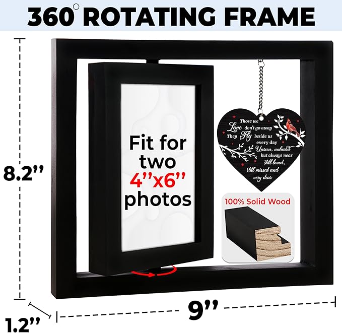 Father's Day Gift Rotating 4x6 Picture Frame Sympathy Gifts Loss of Loved One Mom Dad Grandma Husband Auntie Friend Those We Love Keepsake Table Remembrance Funeral Decor In Memory Idea Gift HR3-B