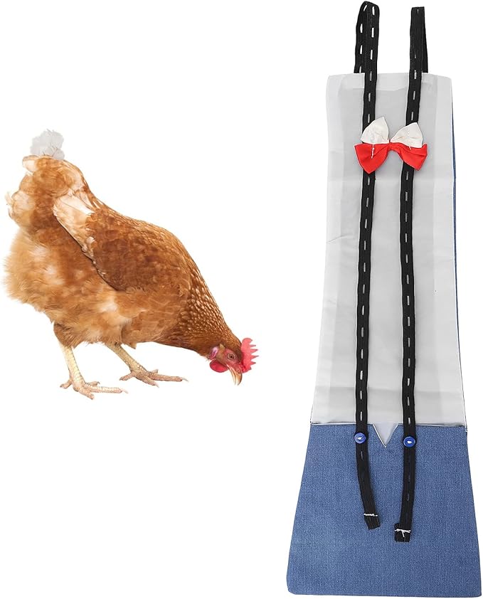 Chicken Diapers, Washable and Reusable Pet Diapers Bow Tie Duck Diaper Duckling Diaper for Poultry Hen Netting Supplies[Denim M]