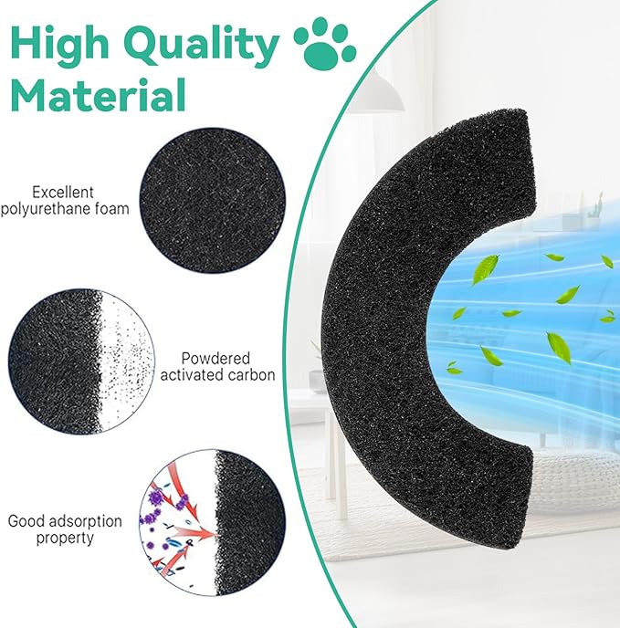 Lubise 8Pcs 0.5in Carbon Filters Compatible with LR 4,Replacement Activated Charcoal Filters for Litter Box Premium Filter,Thickened and Durable,Eliminate Odor and Controls Moisture on Pet's Body