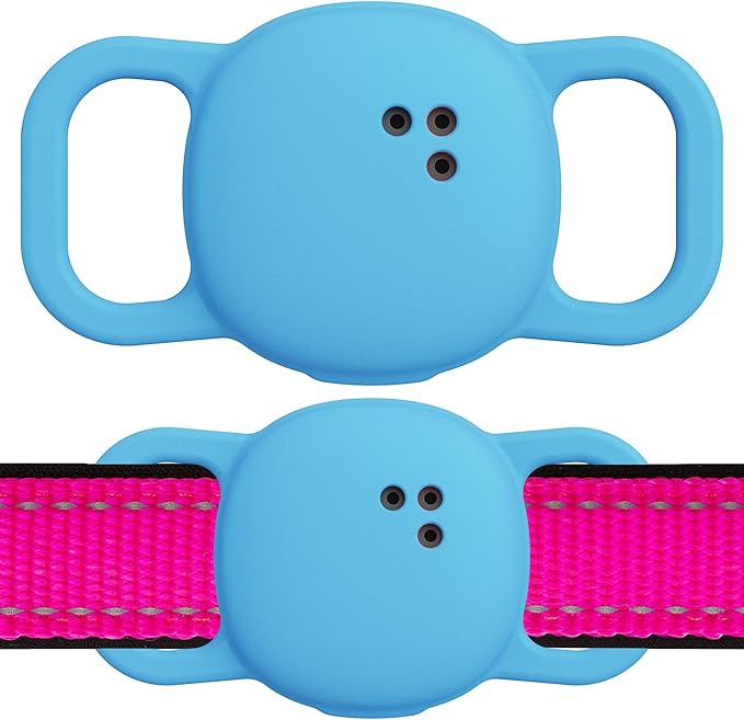 DDJ Cat Collar Case for Life360 Tile Sticker Tracker, 2-Pack Silicone Anti-Lost Protective Cover for Life 360 Tile Sticker Holder for Dog/Pet Collars, Durable, Easy Installation, Lightweight, Blue