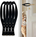 TGIOW Cat Door Latch, 4 Pcs Cat Door Stopper Pet Door Latch to Keep Dog Out of Litter Box and Food, Door Prop for Cat with 5 Adjustable Size Strap 2.5-6" Wide, No Measuring, Easy to Install, Black