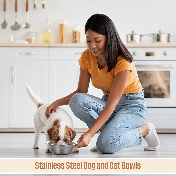 Zhehao 30 Pcs Stainless Steel Dog Bowls Bulk Metal Dog Food and Water Container Replacement Lightweight Pet Bowl for Cage Kennel and Crate(16 oz)