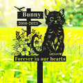 Custom Flowers Cat Memorial Garden Stake Personalized Bird Cat Memorial Grave Marker,Metal Cat Memorial Stake Yard Sign for Garden Lawn Cemetery,Customized Cat Memorial Plaque Burial Stake