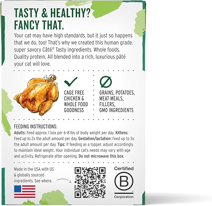The Honest Kitchen Human Grade Câté™ Grain Free Chicken Pâté Wet Cat Food, 5.5 oz (Pack of 12)