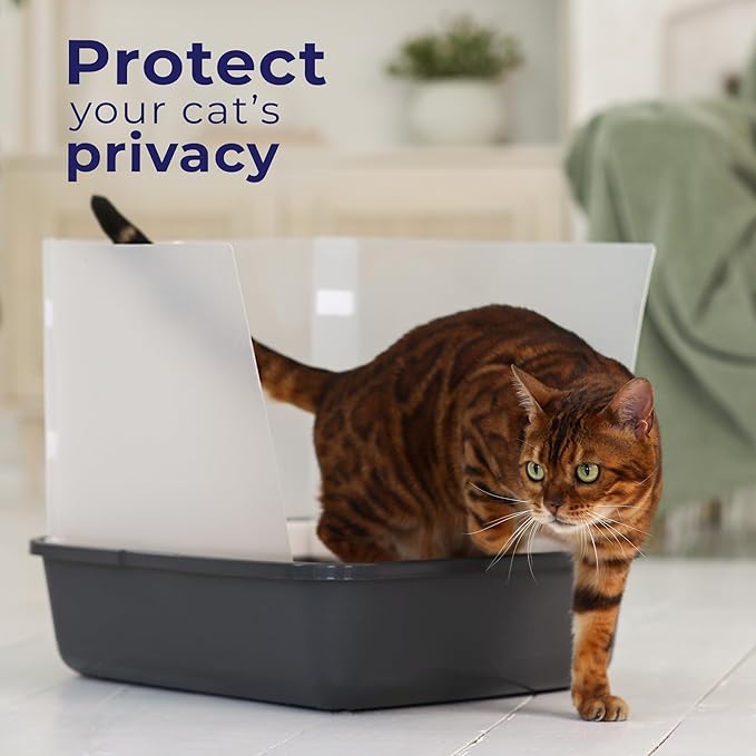 Cat Litter Box Pee Shields (4 Pcs) | Litter Box Cover 15 * 11.5in | Cat Pee Shields & Privacy Screen - Splash Guard for Open Top Litter Pan - Litter Box Not Included