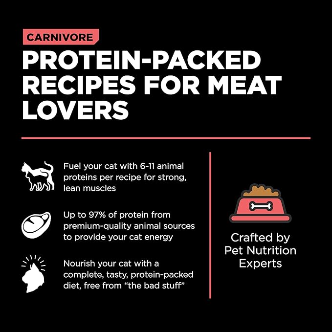 Go! Solutions Carnivore Salmon + Cod Grain-Free Dry Cat Food, Our Highest-Protein Kibble Made with Real Meat & Fish, Chicken-Free Recipe, for Kittens, Adults & Seniors, 3 lb Bag