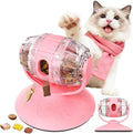 Interactive Cat Treats Dispenser Toy, Pet Valentine Puzzle Feeder Food Dispenser, Kitty Interactive Enrichment Toys, Dispensing Foods Slow Feeder for Indoor Cats IQ Training, Pink