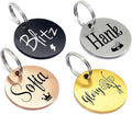 Ultra Joys Personalized Dog Tags for Pets - Durable Stainless Steel Customizable Dog Cat ID Tags - Dog Tags for Safety Optional Engraved on Both Sides -Birth Flower Round Dog Tag Small, Gold