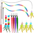 Cat Toys for Indoor Cats, 13 Packs Interactive Cat Wand Toy Set with Feather Toys & Teasers, Fun Cat Toys for Exercise, Playtime and Boredom Relief