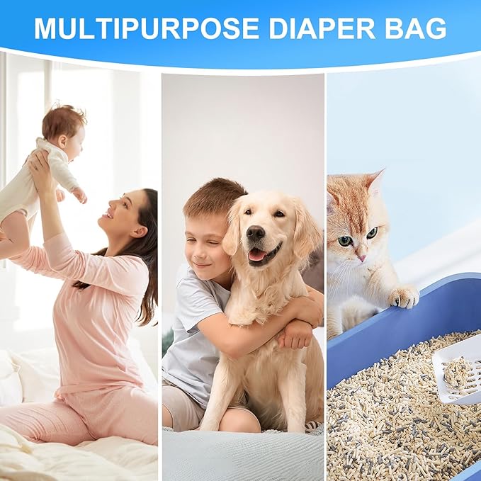 DEMCERT Cat Litter Refill Bags, Diaper Refills With 15 Pack Refill, Excellent Sealing and Toughness Compatible With all Refill Bags and Diaper Refills