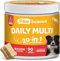 Paw Science Dog Vitamins and Supplements, 20-in-1 Multivitamin Treats for Dogs - Glucosamine, Probiotics, Wild Alaskan Salmon Oil, Chondroitin, MSM & More - Bacon Flavor - 90 Count