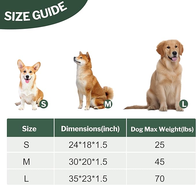 Dog Bed Crate Mat, Soft Durable Washable Anti-Slip Kennel Pad for Dogs & Cats, Reversible (Dark Green, S(24"*18"*1.5"))