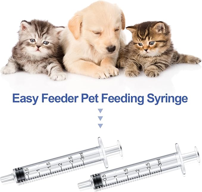 Nuanchu 30 Pcs 3ml Liquid Syringe Pet Feeding Plastic Syringes Dog Oral Food Measuring Syringe Tools for Cats Dogs Kitten Puppy Bunny Small Animals Newborn Pet Feeder Nursing Supplies