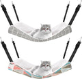 Jetec 2 Pieces Reversible Cat Hanging Hammock Soft Breathable Pet Cage Hammock with Adjustable Straps and Metal Hooks Double Sided Hanging Bed for Small Dogs Rabbits(Geometry Pattern,M)