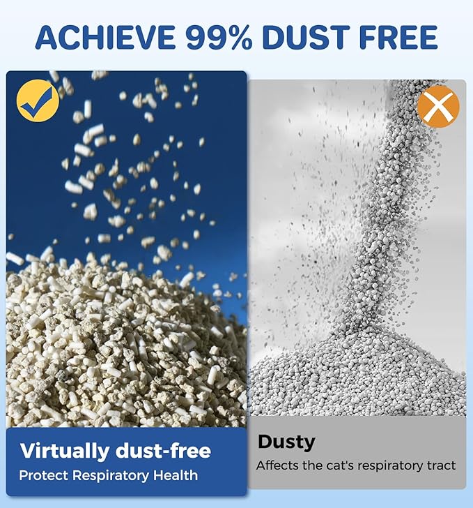 Cat Litter Clumping Mixed Cassava Cat Litter Clumping Tapioca Litter with Odor Control, Dust-Free, Unscented Natural Litter Sodium-Based for Kittens, 36 Ib