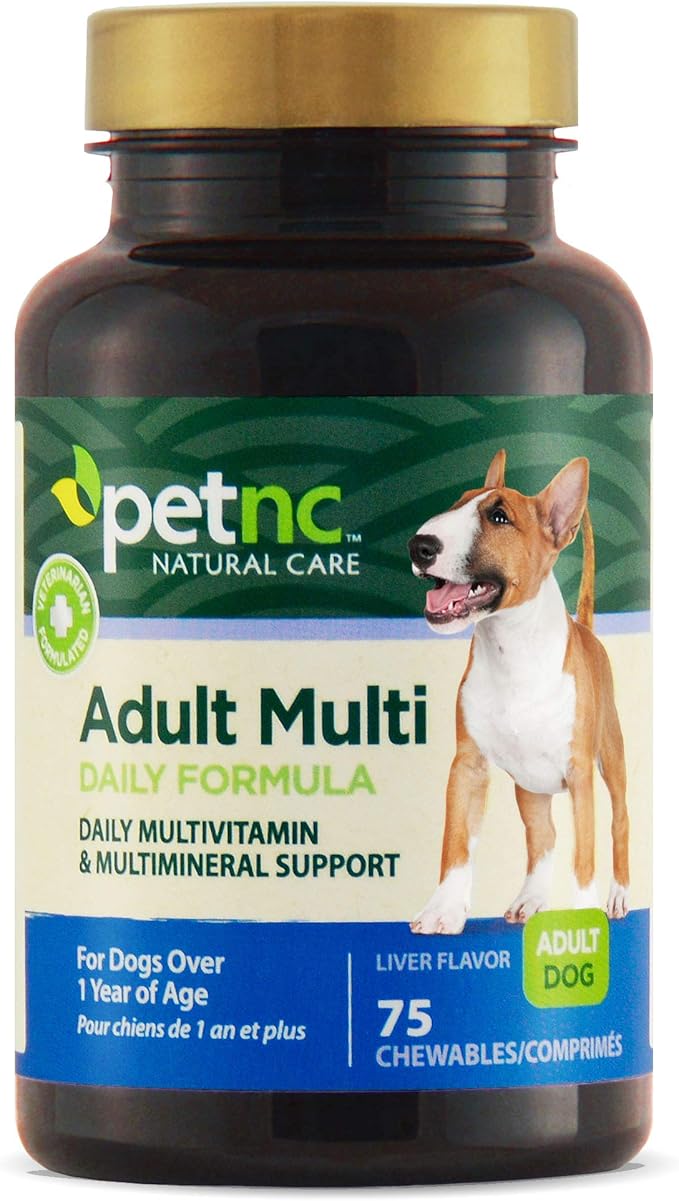 Petnc Adult Multi Chewables (75 Count), Daily Dog MultiVitamin & Multimineral Support, Includes Zinc, Magnesium & More, Supports Overall Health, For Dogs 1+ Year, Liver Flavor