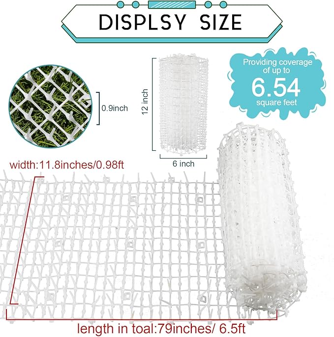 Zopeal 6.5ft Cat Repellent Mat with 8 Ground Stakes 8 Zip Ties, Spikes Deterrent Mat Keep Dog Off Couch for Indoor Outdoor Keep Pet Off Yard Garden, 79 x 12 Inch/1 Roll