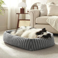 MIXJOY Dog Bed Medium Size Dog, Washable Medium Dogs Bed with Removable Cover, Soft Rectangle Doggy Ded Fluffy Plush Faux Fur Pet Bed with Anti-Slip Bottom, 30"x24"x8", Grey