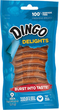 Dingo Delights 100% Rawhide Free Dog Treat Made with Real Chicken for Small, Medium, and Large Dogs 9-Count