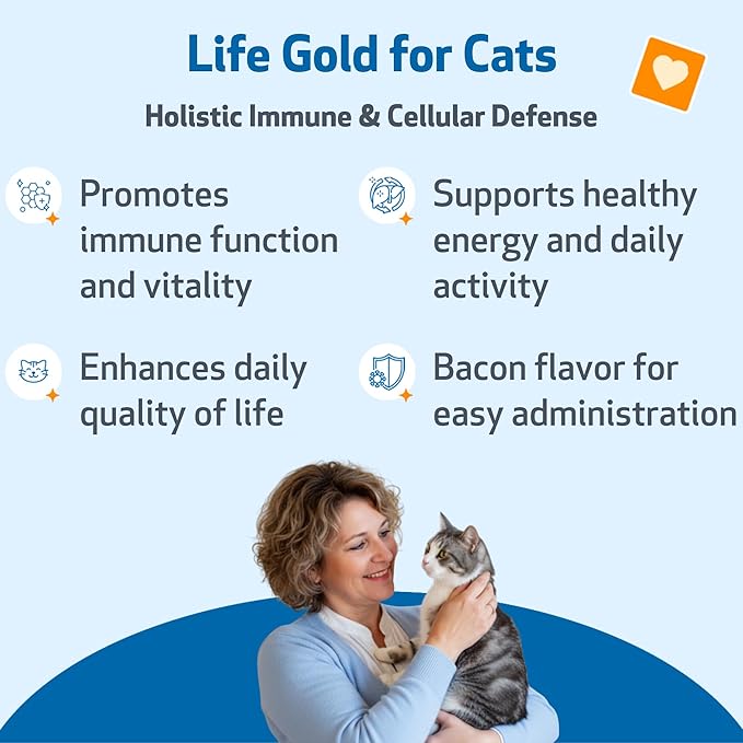 Pet Wellbeing Life Gold for Cats - Supports Detoxification & Healthy Immune Defenses with Burdock & Sheep Sorrel - NASC Certified & Vet-Formulated - 2 oz Liquid Formula