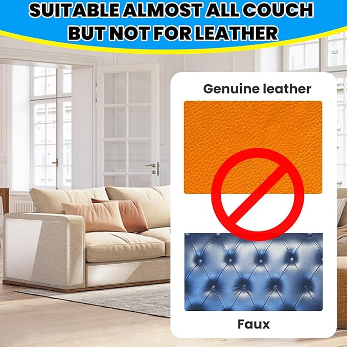 Petslucent Cat Scratch Furniture Protector: Cat Anti Scratch Tape - Door Protector from Dog Scratching - Clear Training Self Adhesive Tape for Carpet, Sofa, Couch, Door (197in x 11.8in)