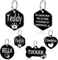 YEHANTI Dog Tags Engraved for Pets - Personalized Dog Tags with Lovely Icons, Durable Stainless Steel Pet ID Tags for Small Large Dogs Cats, Hexagon Custom Dog Name Tags Engraved on Both Sides, Large