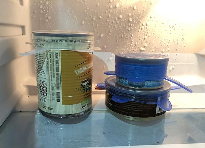 COMTIM Pet Food Can Lids, Silicone Stretch Can Lids Covers for Dog Cat Food, Reusable Expandable Universal Size Fit Most Cans and Jars, 6 Pack