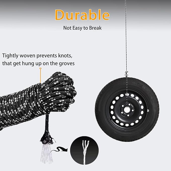 Extra Long Cat Leash for Yard, 15M/50FT Lightweight Outdoor Cat Leash Long Light Extension, Long Thin Lead for Rabbits, Kitten, Puppy and Small Animals