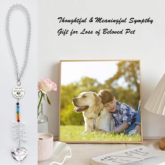 Pet Memorial Sympathy Gifts for Dogs Loss Suncatcher Crystal Bereavement Grief Sun Catcher Rainbow Maker for Cat Remembrance Condolences